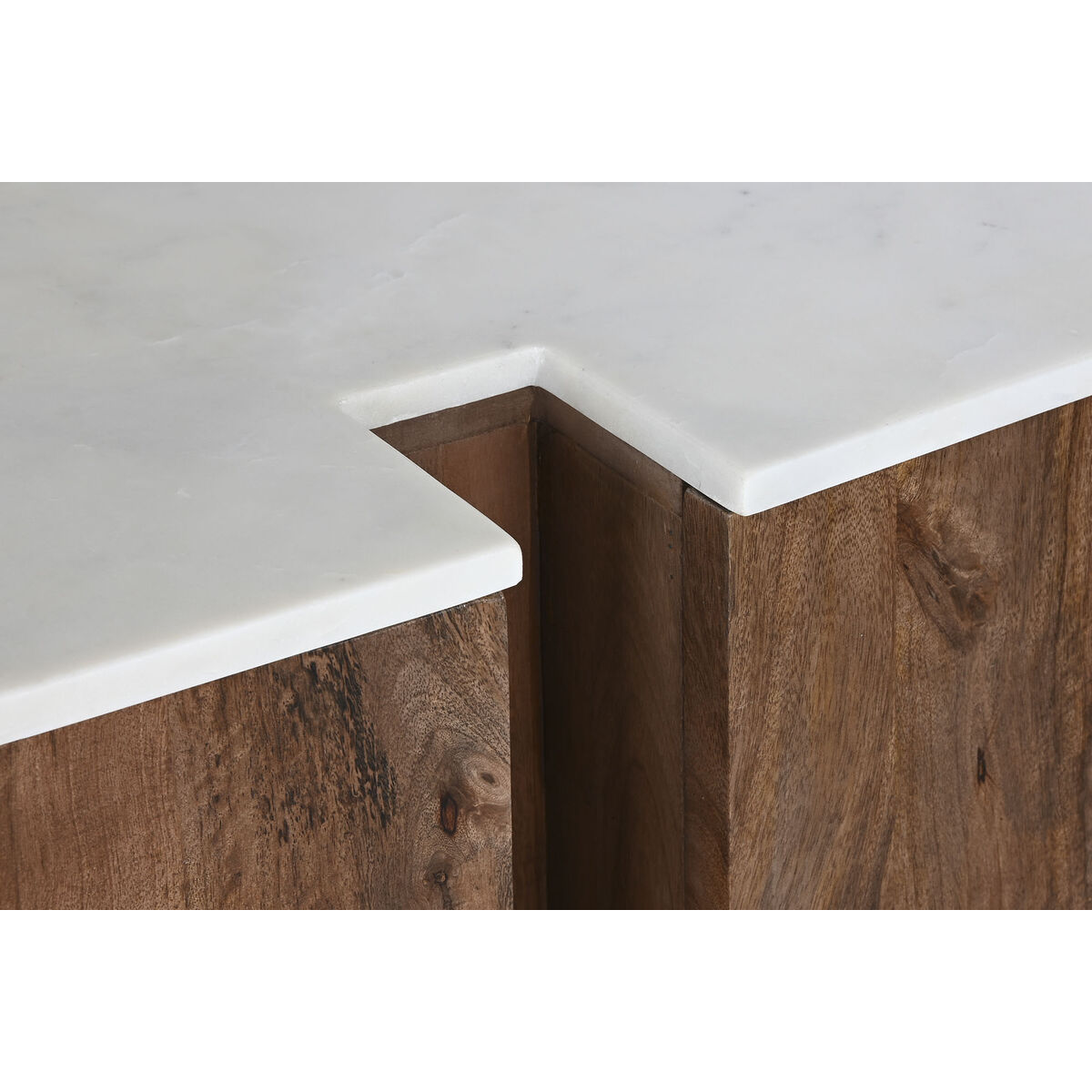 Sideboard Home ESPRIT White Brown Marble Mango wood 162,5 x 47 x 76 cm